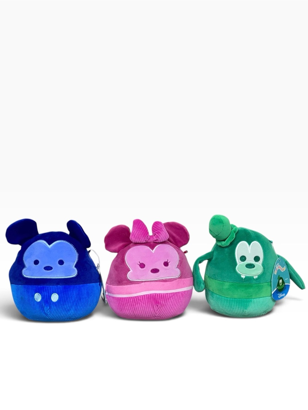 Disney Mini Plush Trio - Blue Mickey, Pink Minnie, Green Goofy
